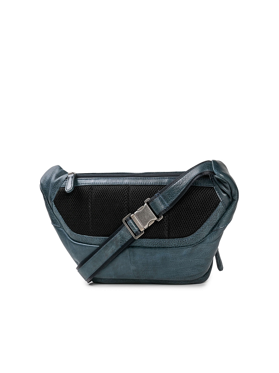 Сумка на пояс Dr. Koffer из натуральной кожи синяя