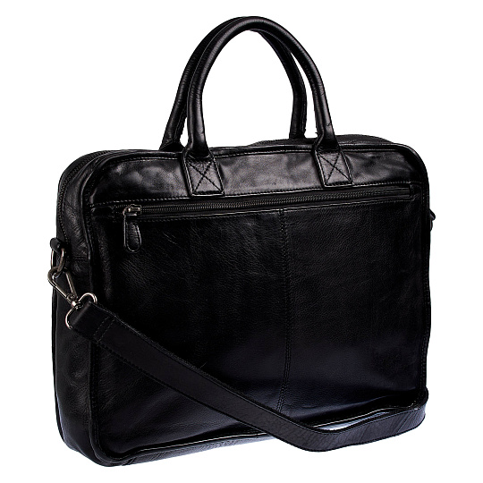 Деловая сумка Dr.Koffer из натуральной кожи черная