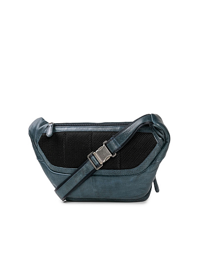 Сумка на пояс Dr. Koffer из натуральной кожи синяя