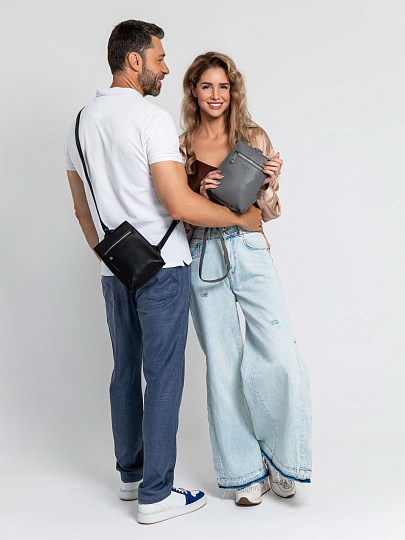 Сумка через плечо Dr.Koffer из натуральной кожи черная