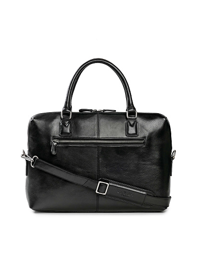 Деловая сумка Dr.Koffer из натуральной кожи черная