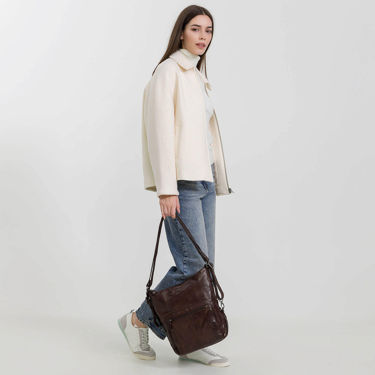 Сумка через плечо Dr.Koffer из натуральной кожи коричневая