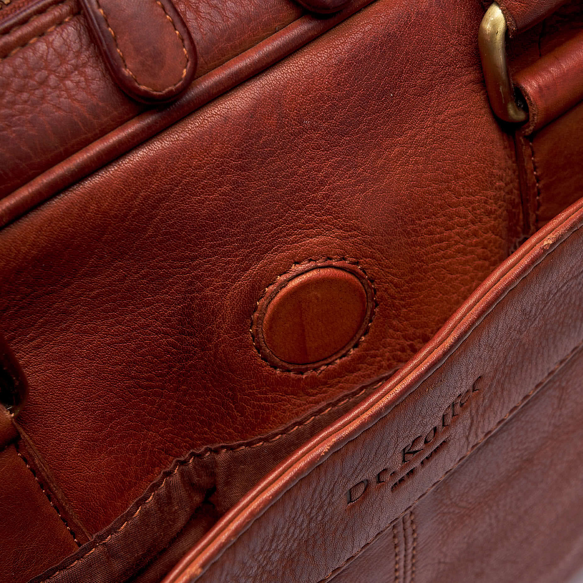 Деловая сумка Dr.Koffer из натуральной кожи коричневая