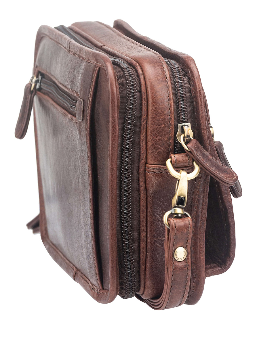 Сумка-визитка Dr. Koffer из натуральной кожи коричневая