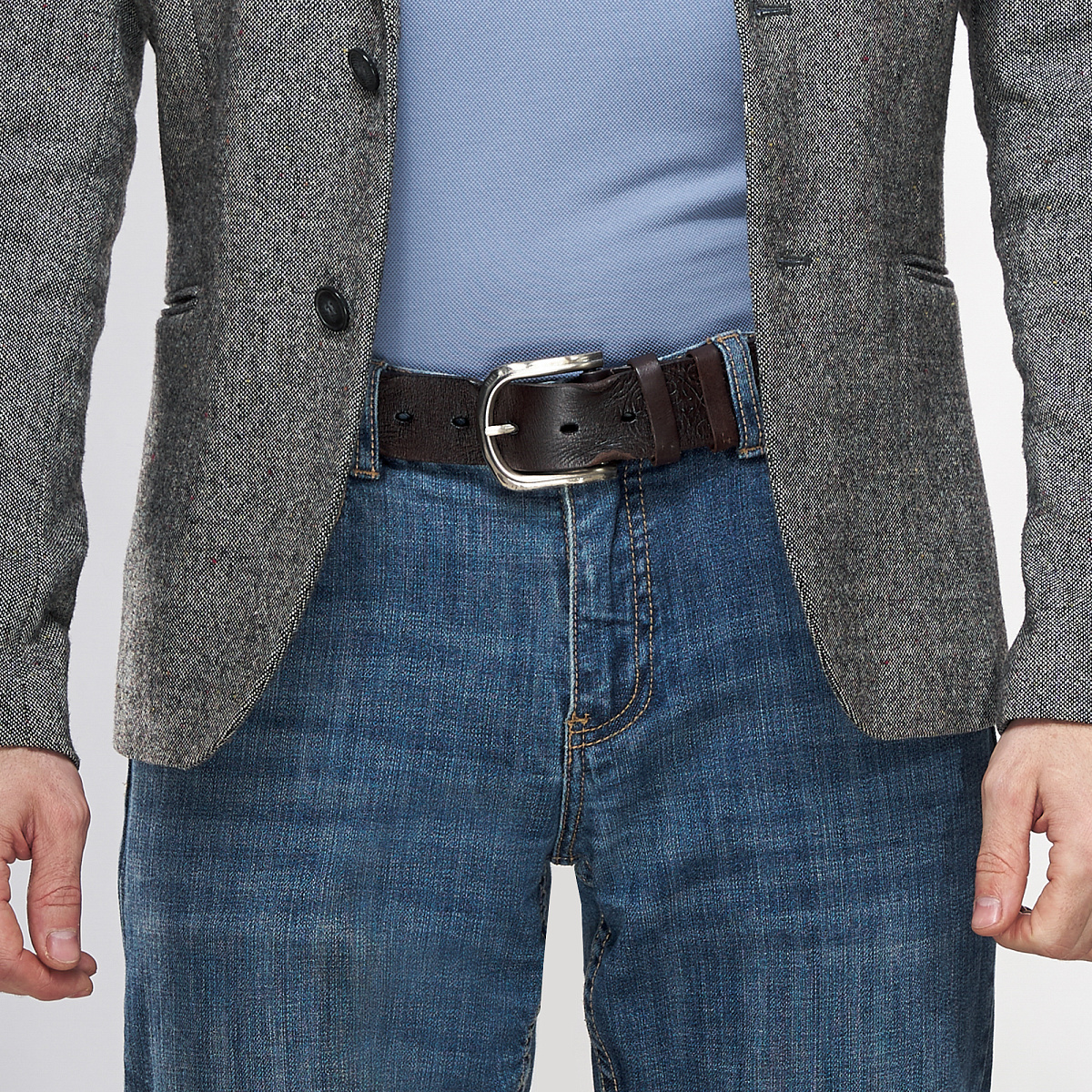 Ремень Dr. Koffer из натуральной кожи коричневый