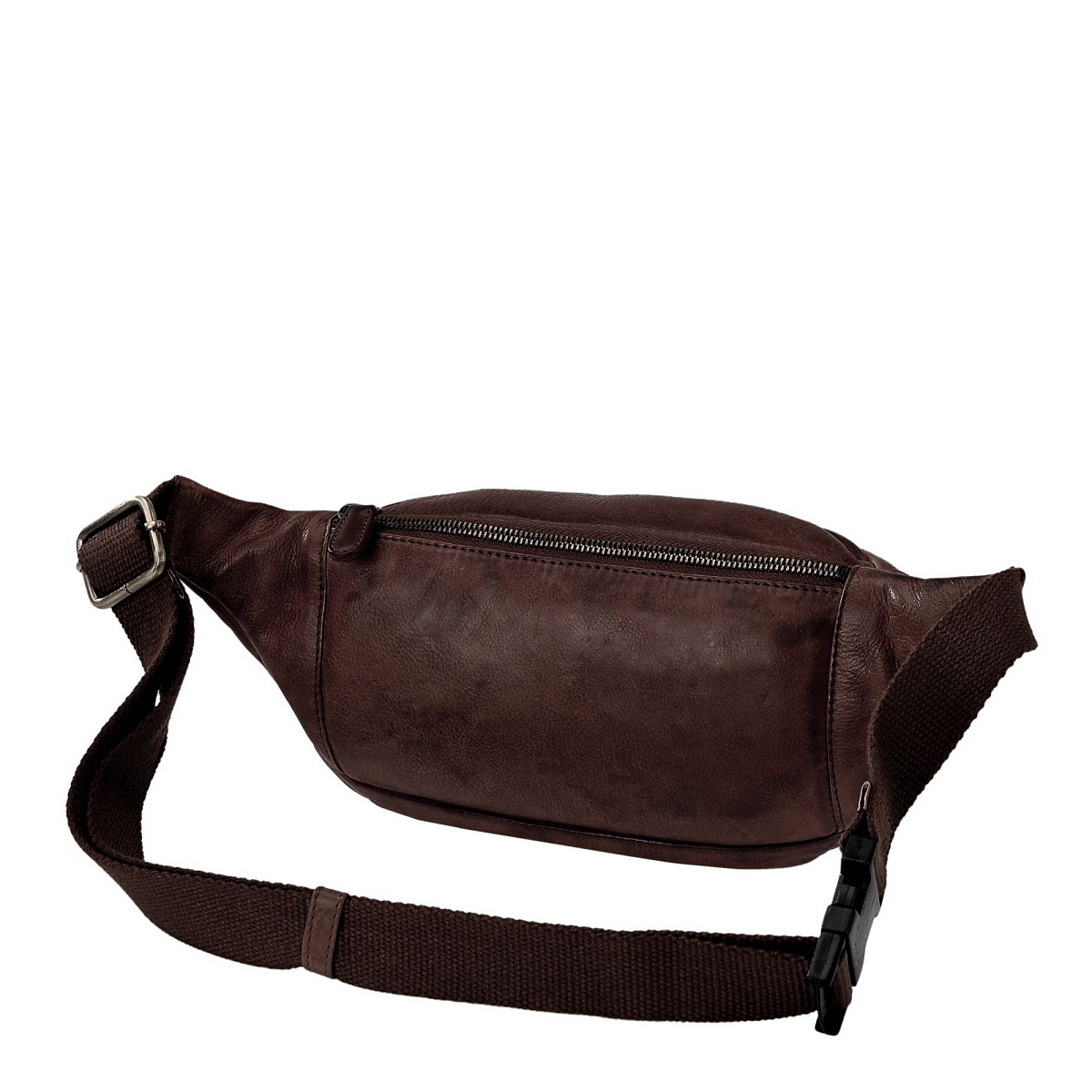 Сумка на пояс Dr. Koffer из натуральной кожи коричневая