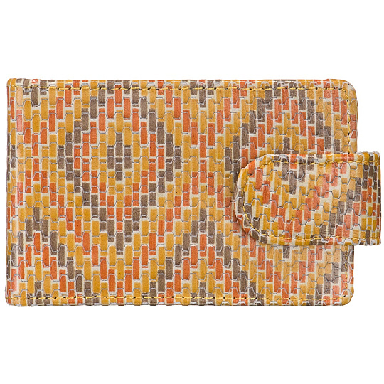 Визитница Dr.Koffer из натуральной кожи желтая