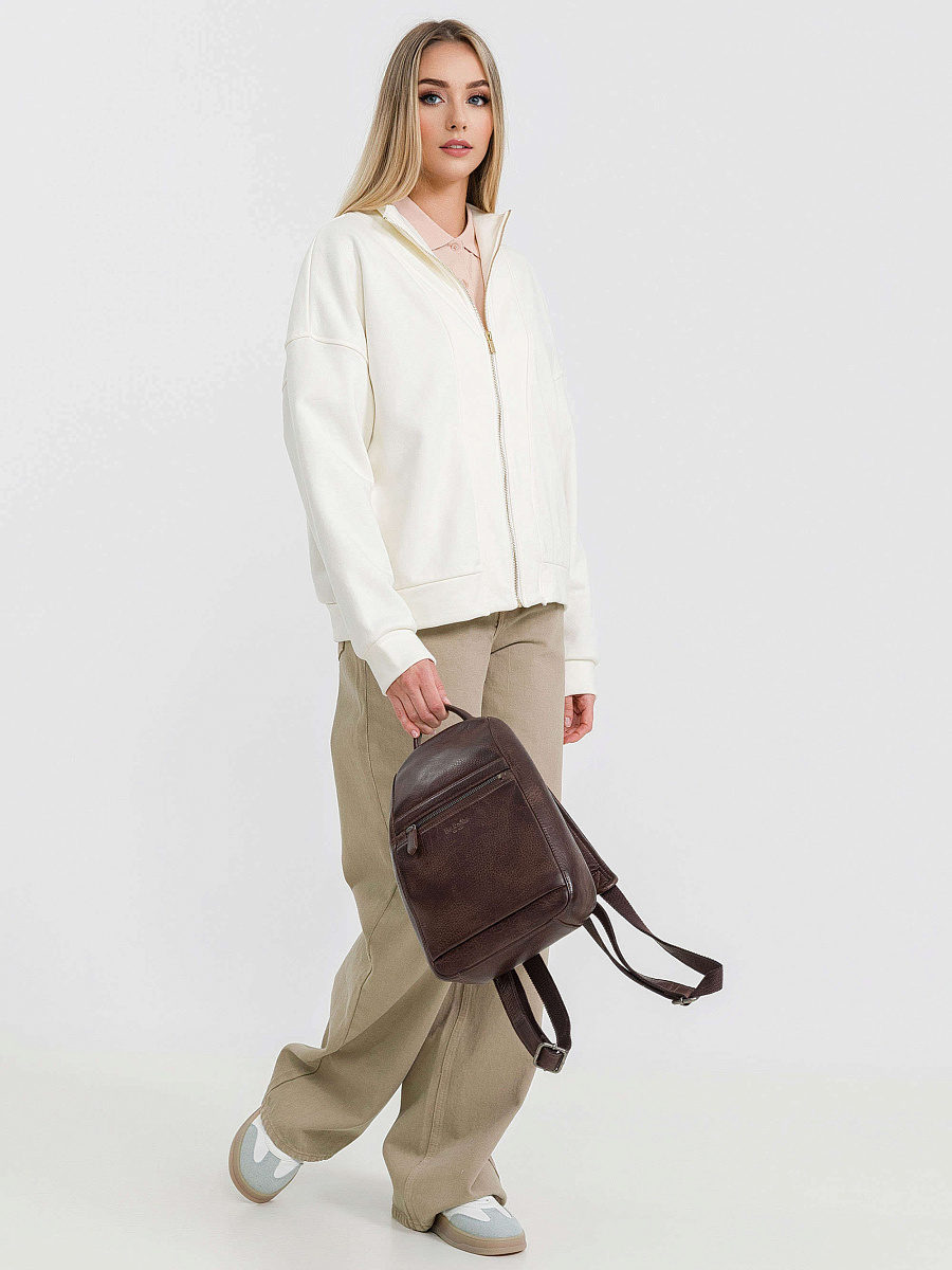 Рюкзак Dr.Koffer из натуральной кожи темно-коричневый