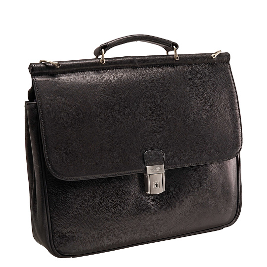 Портфель Dr.Koffer из натуральной кожи черный