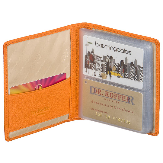 Визитница Dr.Koffer из натуральной кожи оранжевая