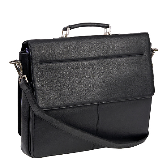 Портфель Dr.Koffer из натуральной кожи черный
