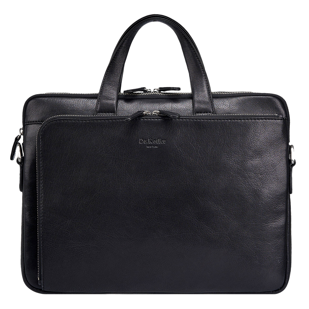 Деловая сумка Dr.Koffer из натуральной кожи черная