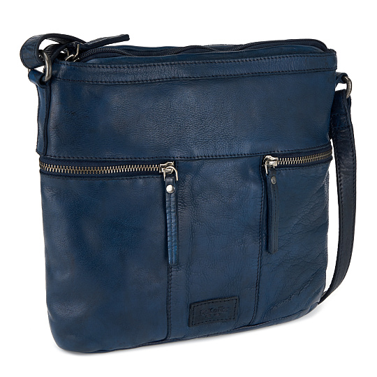 Сумка через плечо Dr.Koffer из натуральной кожи синяя