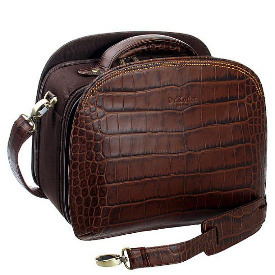 Бьюти-кейс несессер Dr. Koffer из натуральной кожи коричневый