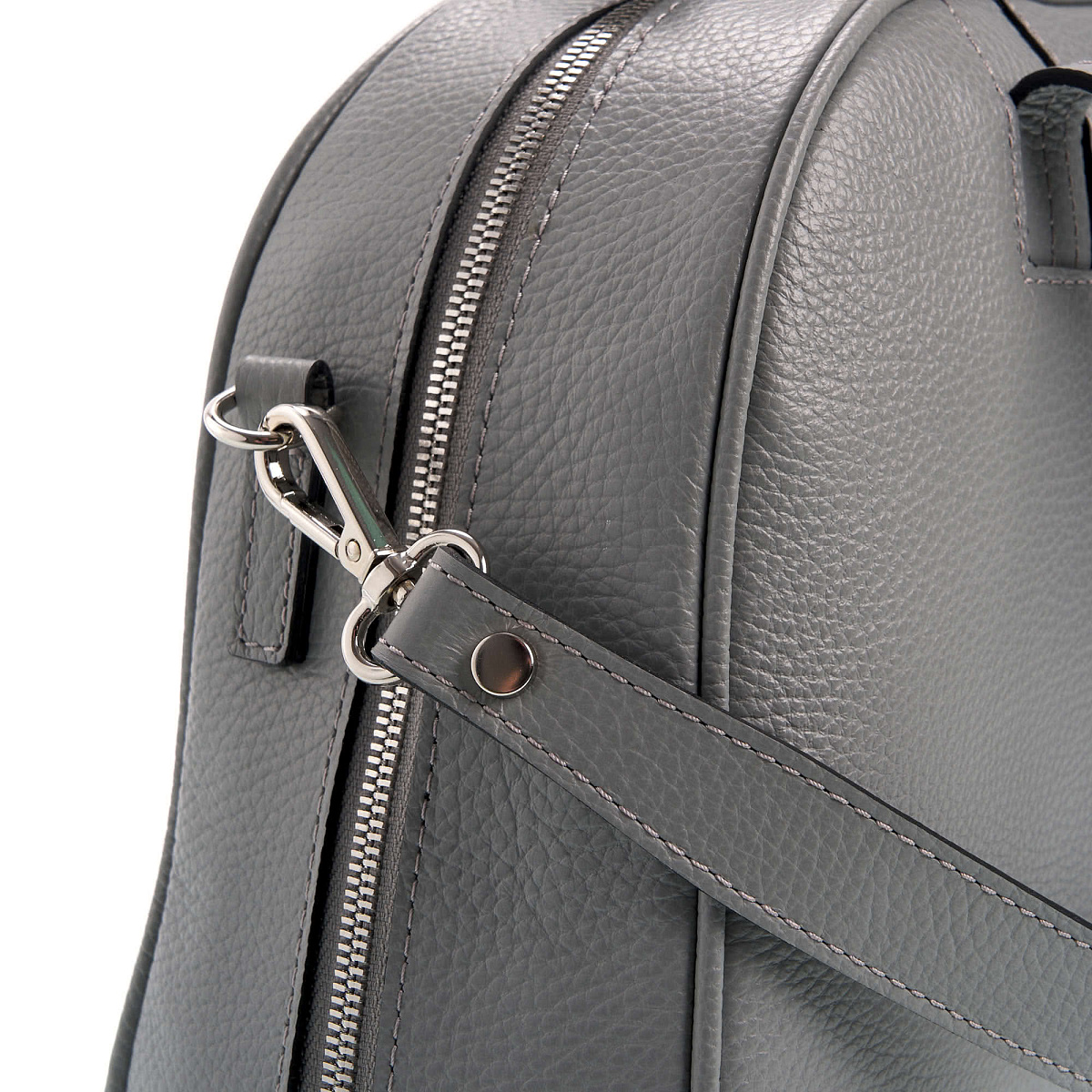 Женская сумка Dr. Koffer из натуральной кожи серебристая