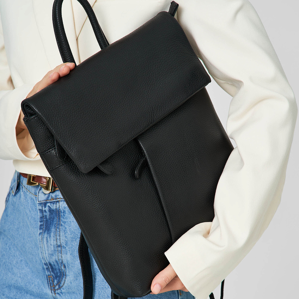 Рюкзак Dr.Koffer из натуральной кожи черный