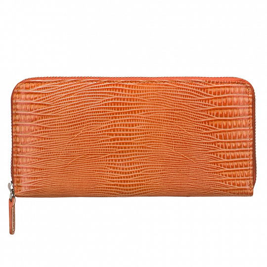 Оранжевое женское портмоне из рельефной кожи с конструкцией "гармошка" Dr.Koffer X510330-189-58
