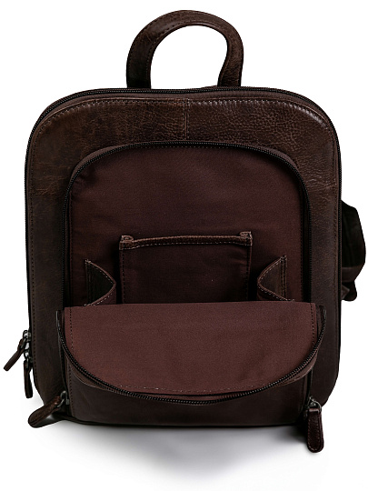 Рюкзак Dr.Koffer из натуральной кожи темно-коричневый