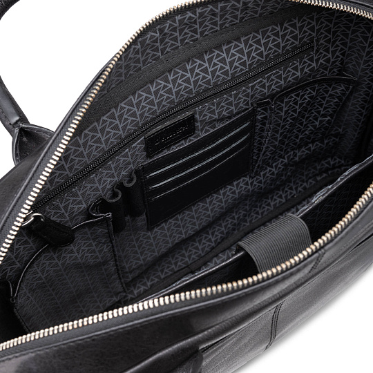 Деловая сумка Dr.Koffer из натуральной кожи черная