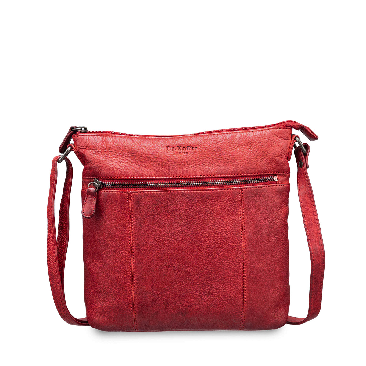 Сумка через плечо Dr.Koffer из натуральной кожи красная