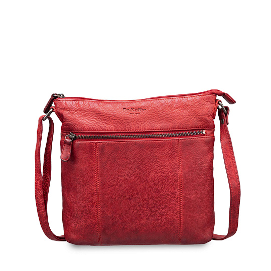 Сумка через плечо Dr.Koffer из натуральной кожи красная