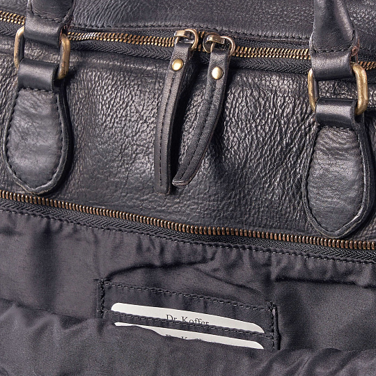 Деловая сумка Dr.Koffer из натуральной кожи черная