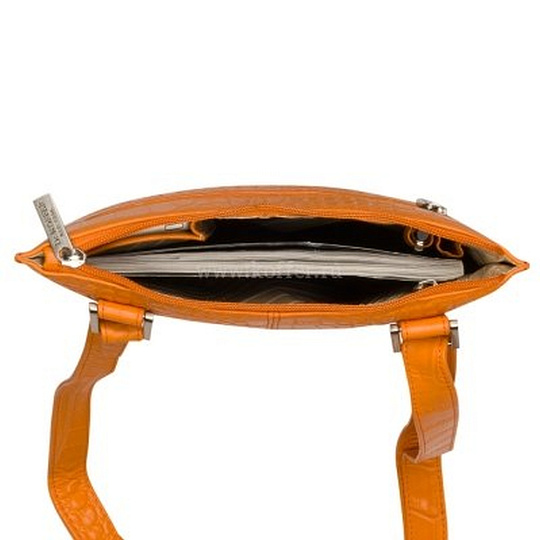 Сумка через плечо Dr.Koffer из натуральной кожи оранжевая