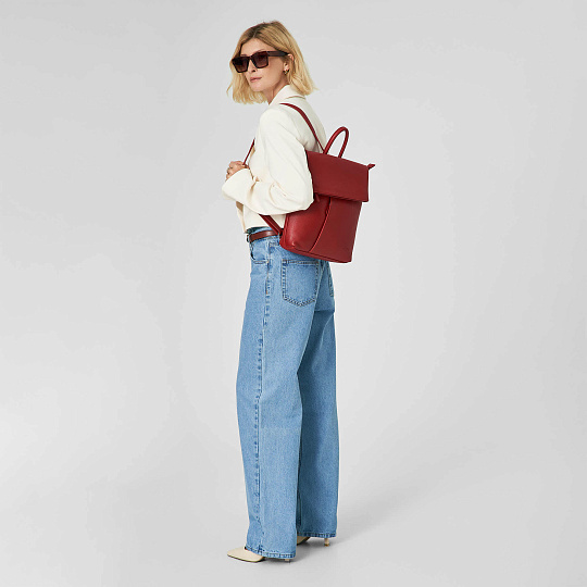 Рюкзак Dr.Koffer из натуральной кожи красный