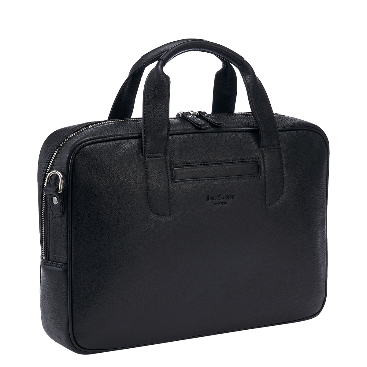 Деловая сумка Dr.Koffer из натуральной кожи черная