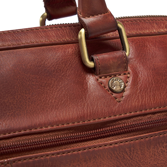 Деловая сумка Dr.Koffer из натуральной кожи коричневая