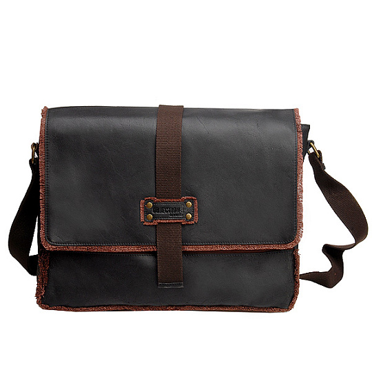 Сумка через плечо Dr.Koffer из натуральной кожи черная