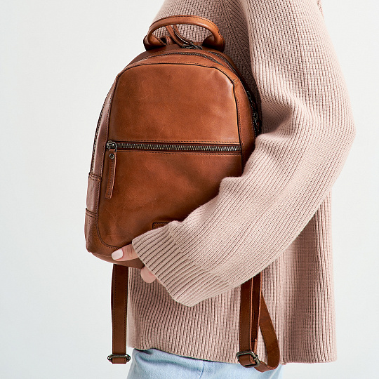 Рюкзак Dr.Koffer из натуральной кожи светло-коричневый