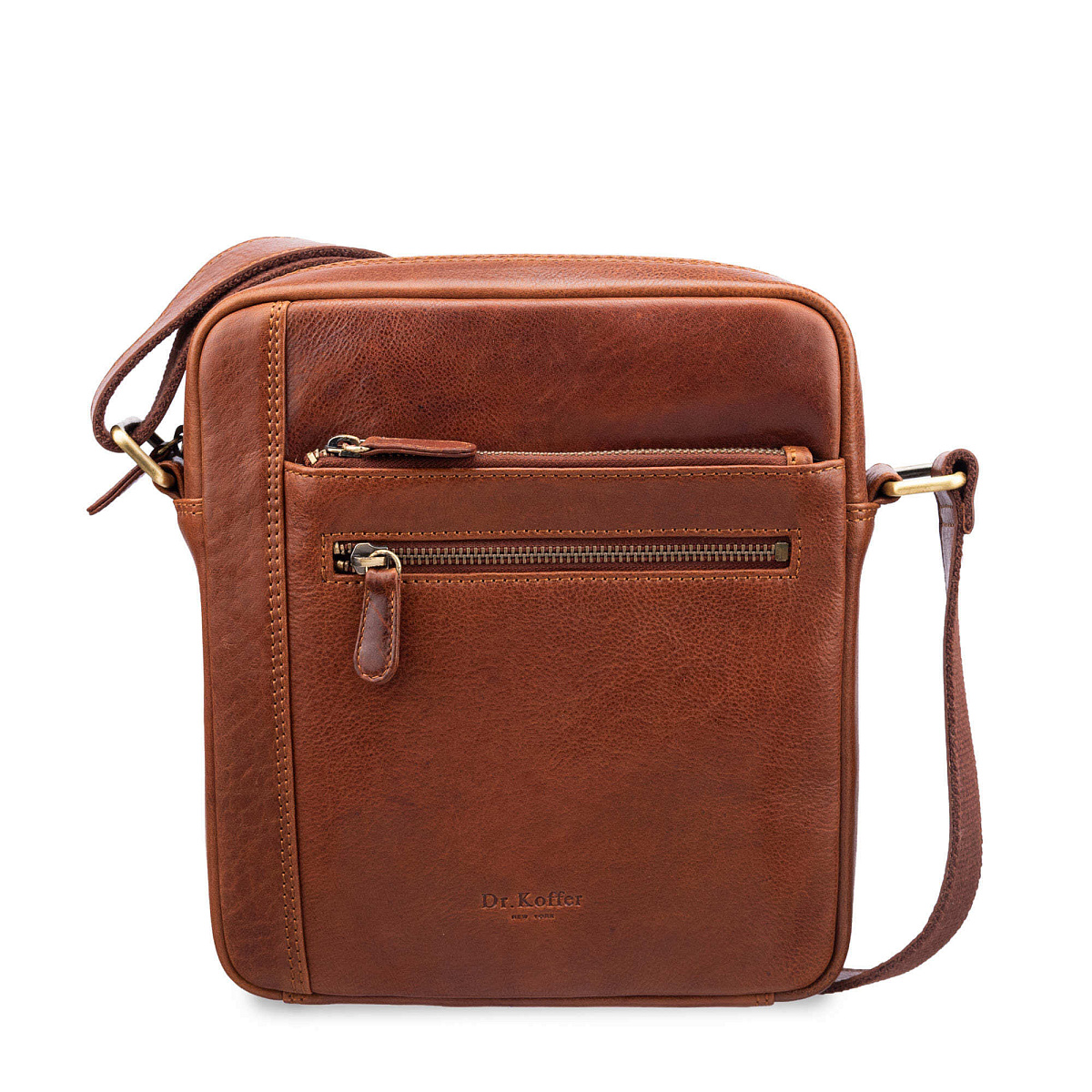 Сумка через плечо Dr.Koffer из натуральной кожи коричневая