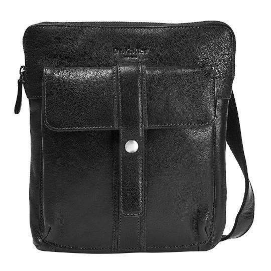 Сумка через плечо Dr.Koffer из натуральной кожи черная
