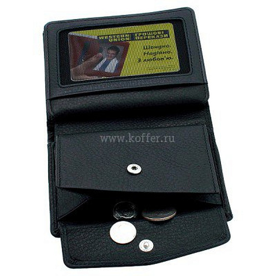 Портмоне Dr.Koffer из натуральной кожи черное