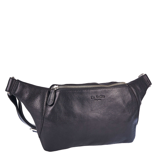 Сумка на пояс Dr. Koffer из натуральной кожи черная