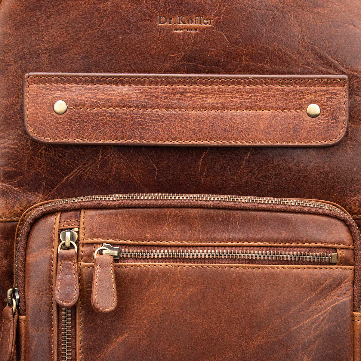 Рюкзак Dr.Koffer из натуральной кожи светло-коричневый