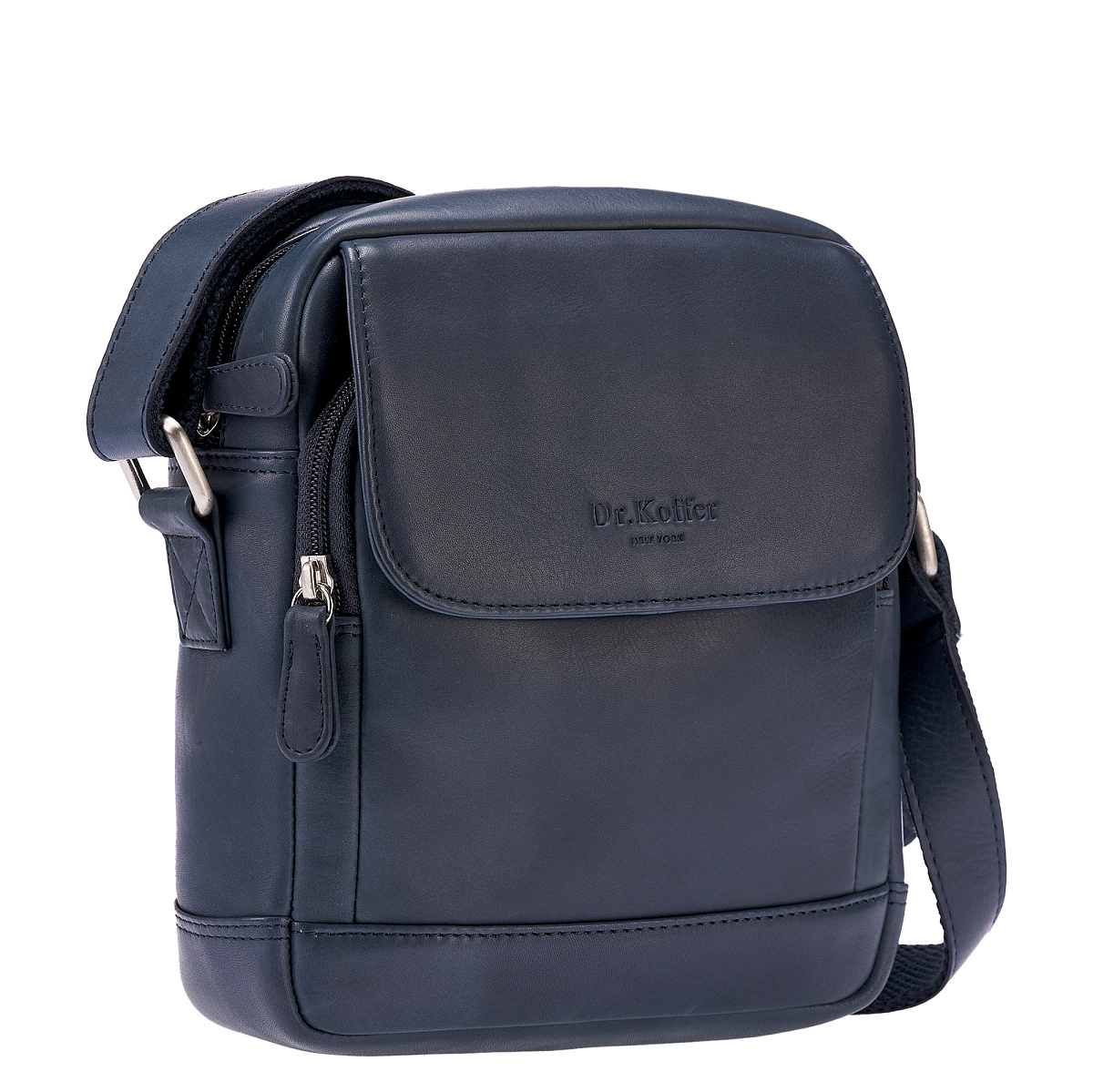 Сумка через плечо Dr.Koffer из натуральной кожи синяя