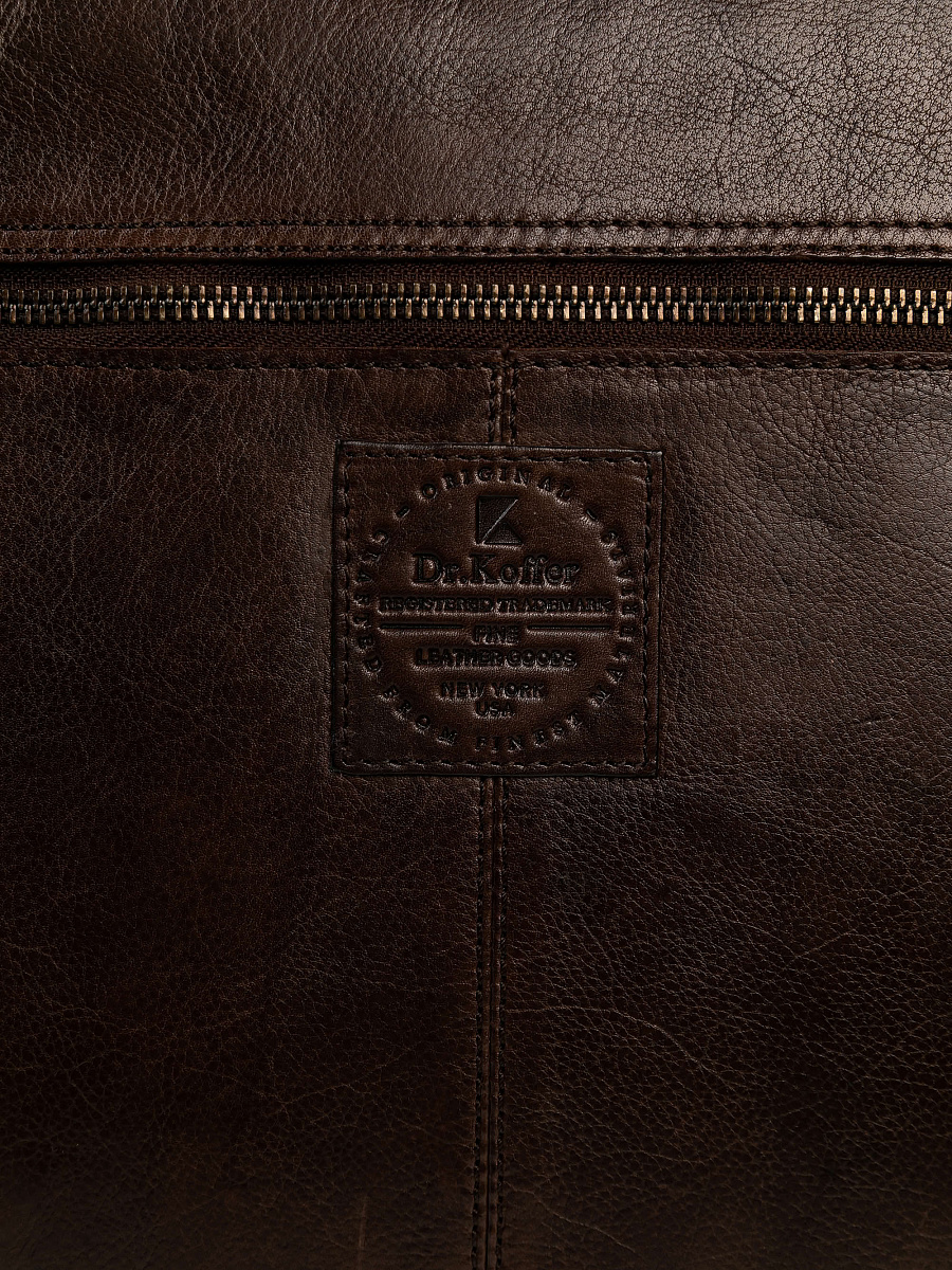 Портфель Dr.Koffer из натуральной кожи темно-коричневый