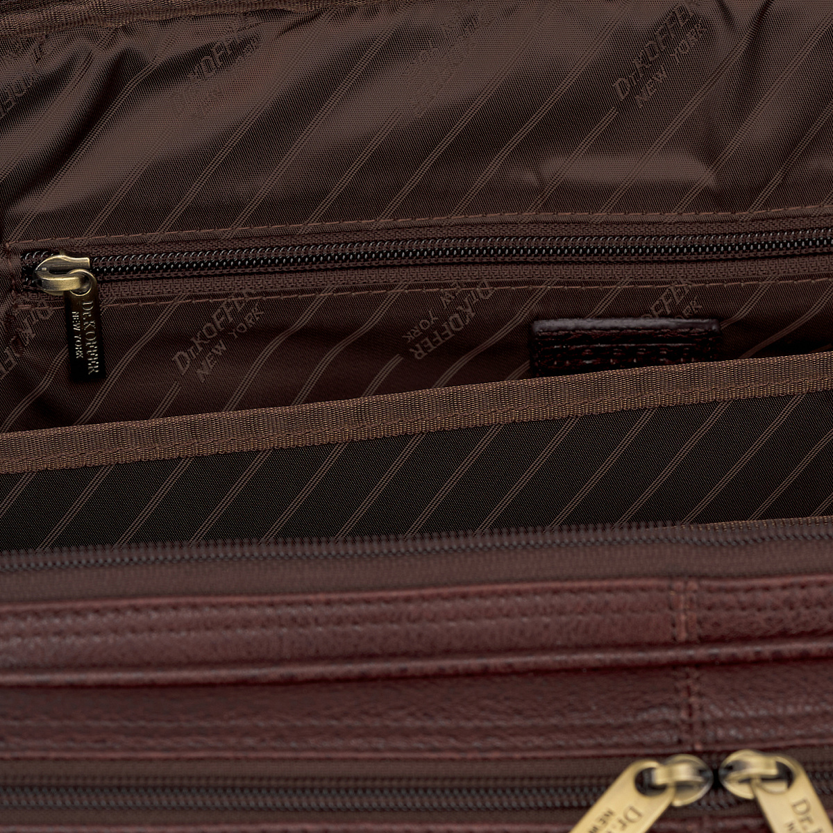 Деловая сумка Dr.Koffer из натуральной кожи темно-коричневая