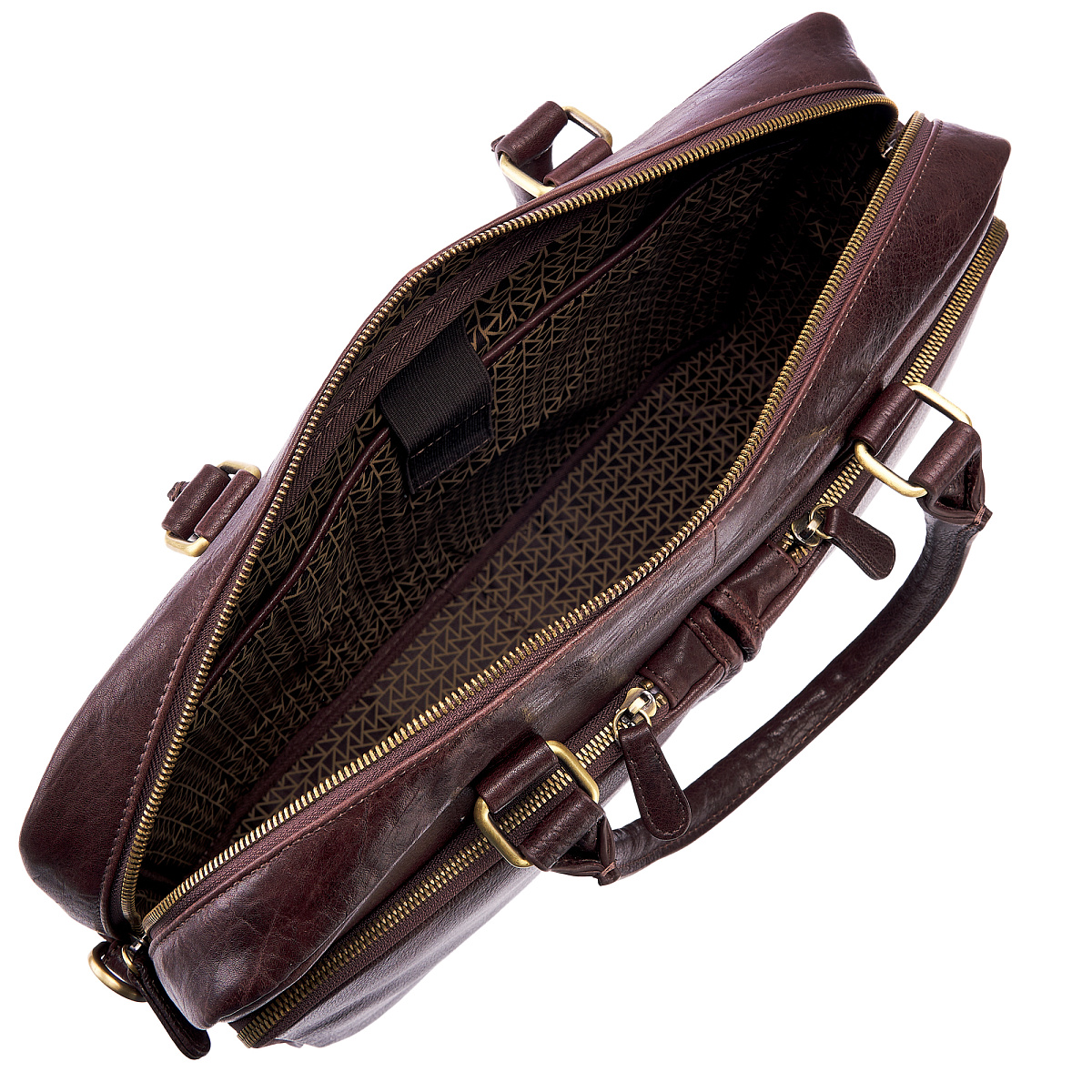 Деловая сумка Dr.Koffer из натуральной кожи темно-коричневая