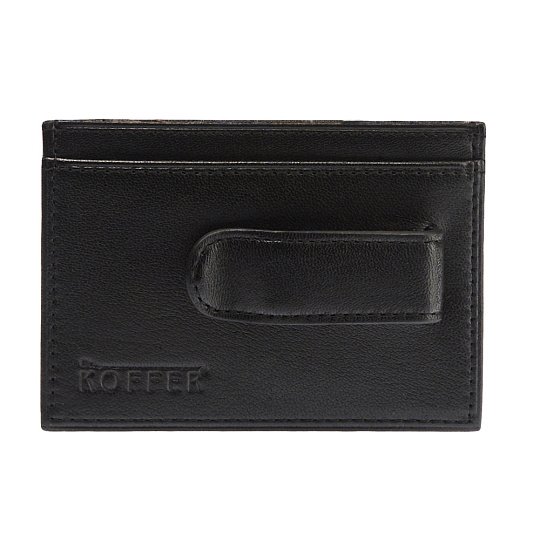 Визитница Dr.Koffer из натуральной кожи черная