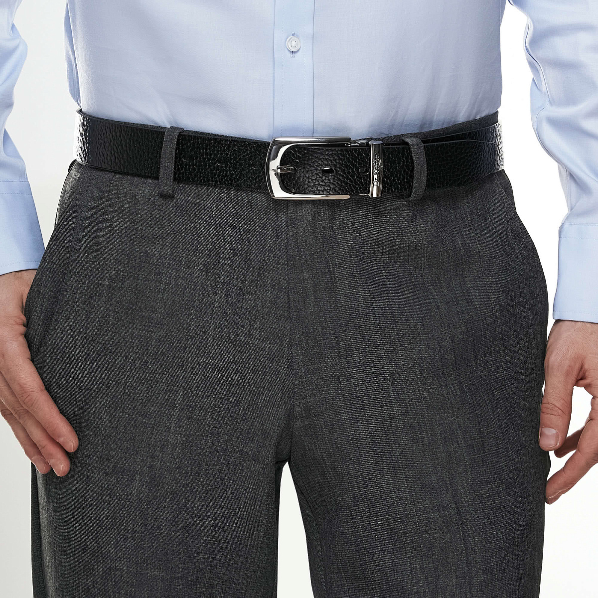 Ремень Dr. Koffer из натуральной кожи черный