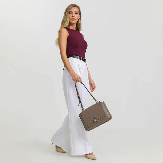 Женская сумка Dr. Koffer из натуральной кожи бежевая