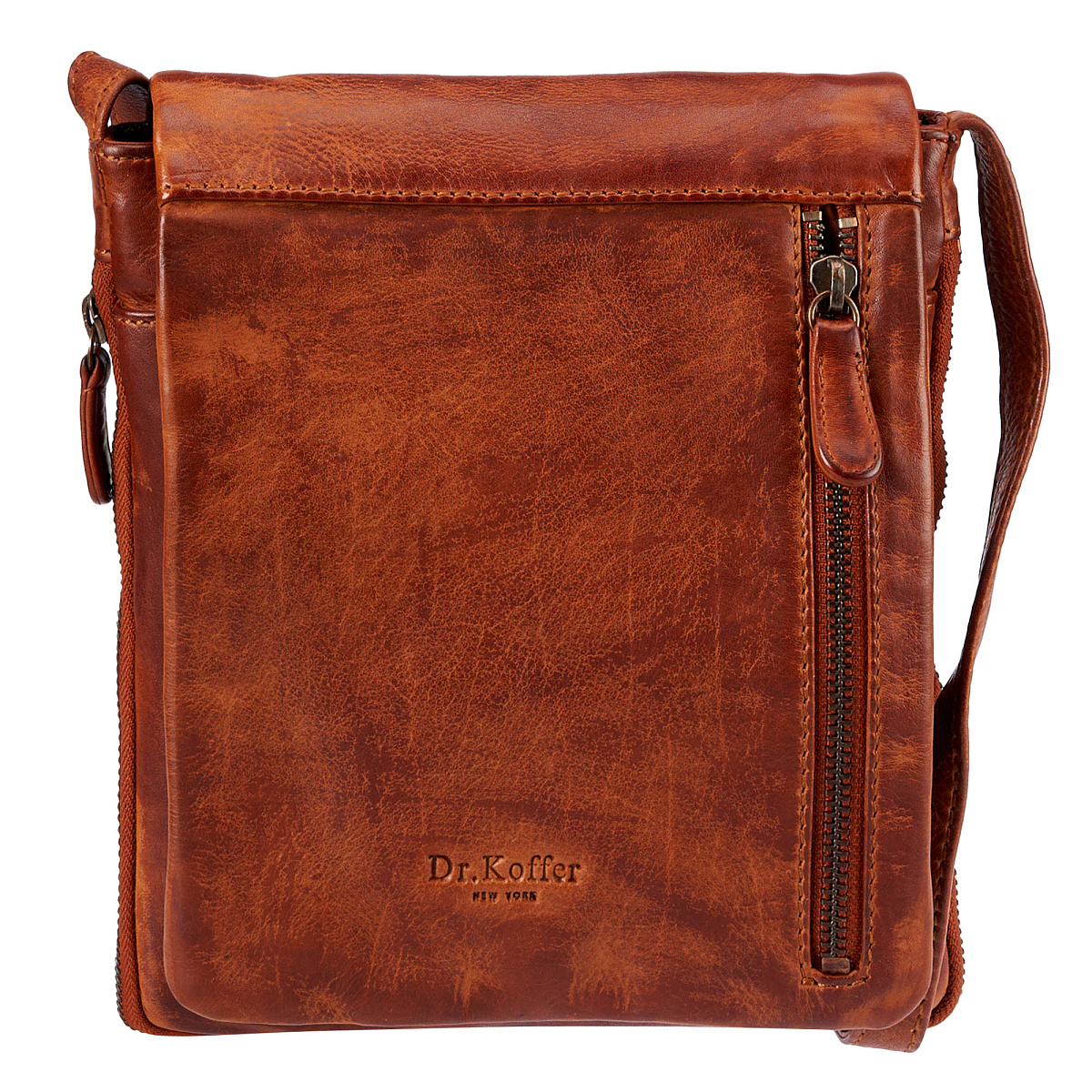 Сумка через плечо Dr.Koffer из натуральной кожи коричневая