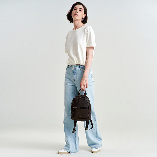 Рюкзак Dr.Koffer из натуральной кожи темно-коричневый