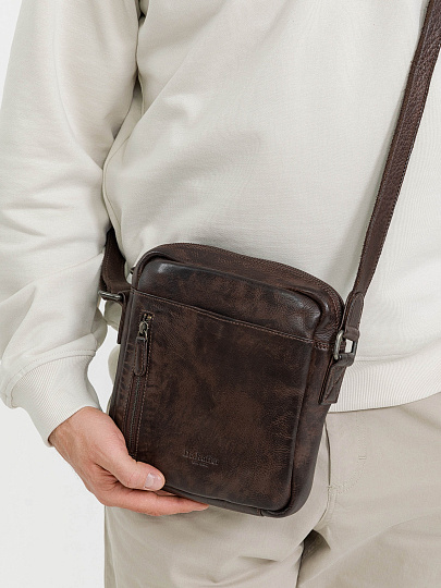 Сумка через плечо Dr.Koffer из натуральной кожи коричневая