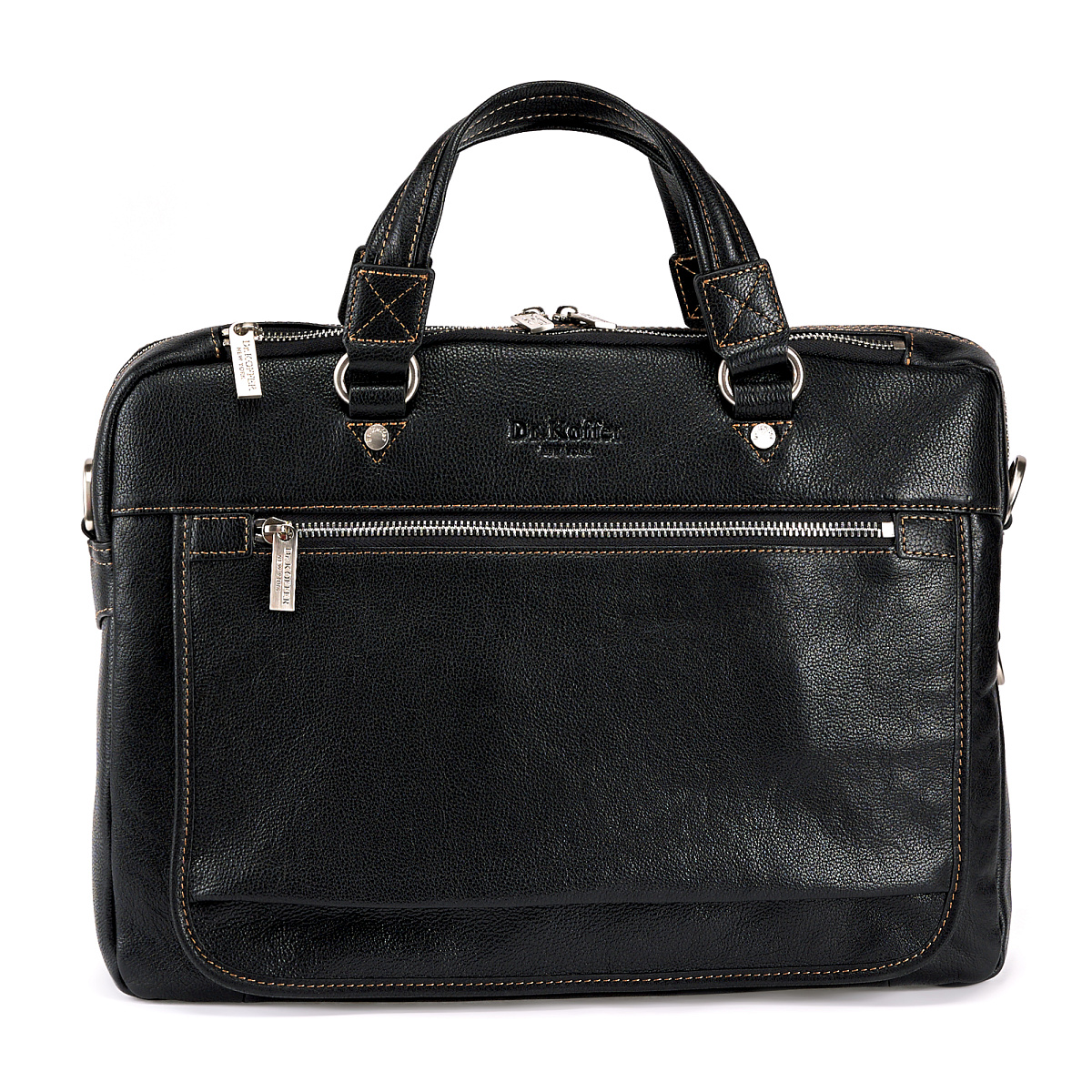 Деловая сумка Dr.Koffer из натуральной кожи черная