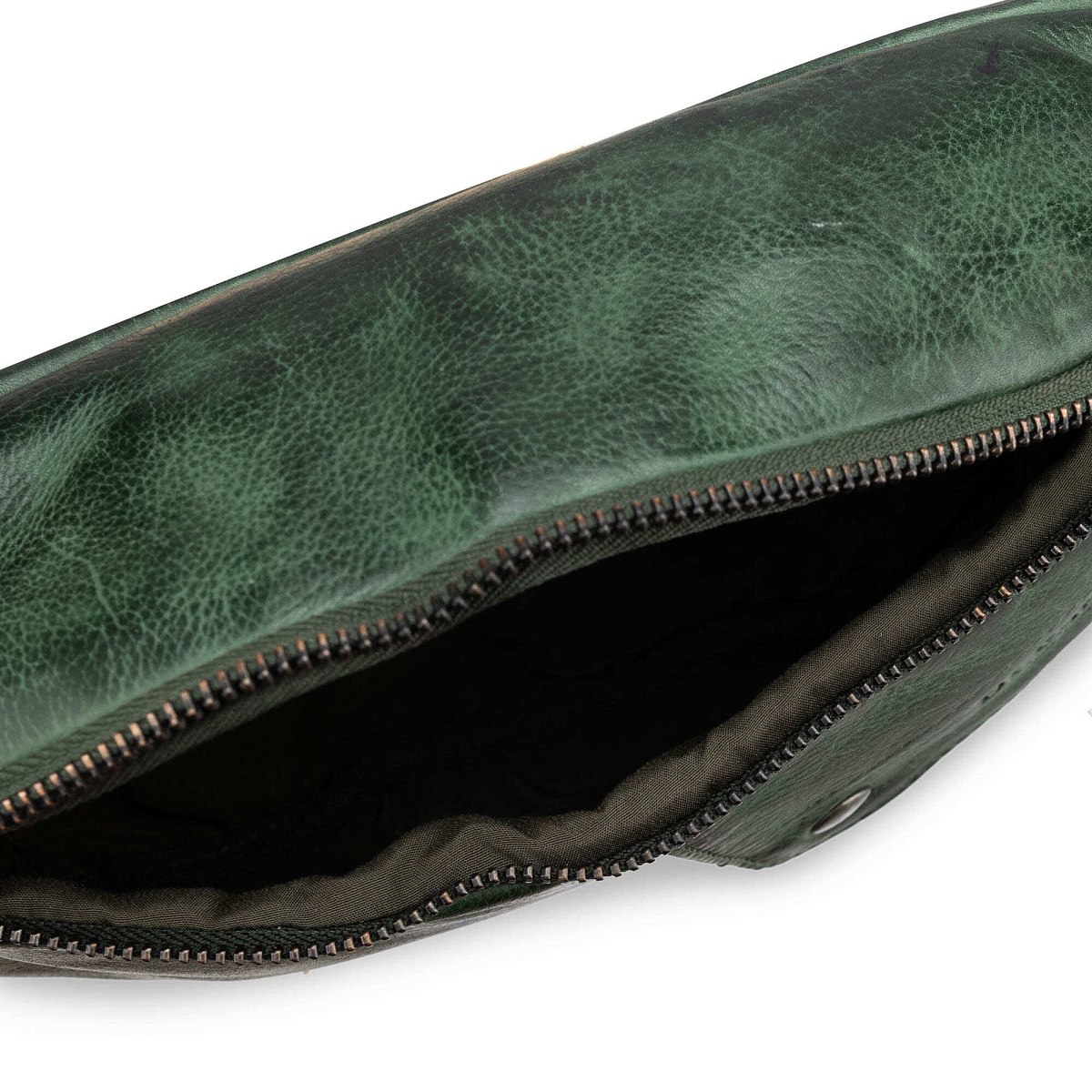 Сумка на пояс Dr. Koffer из натуральной кожи зеленая