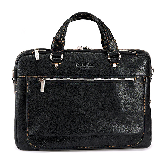 Деловая сумка Dr.Koffer из натуральной кожи черная